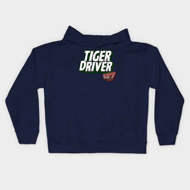 TIGER DRIVER '97 Kids Hoodie by C E Richards